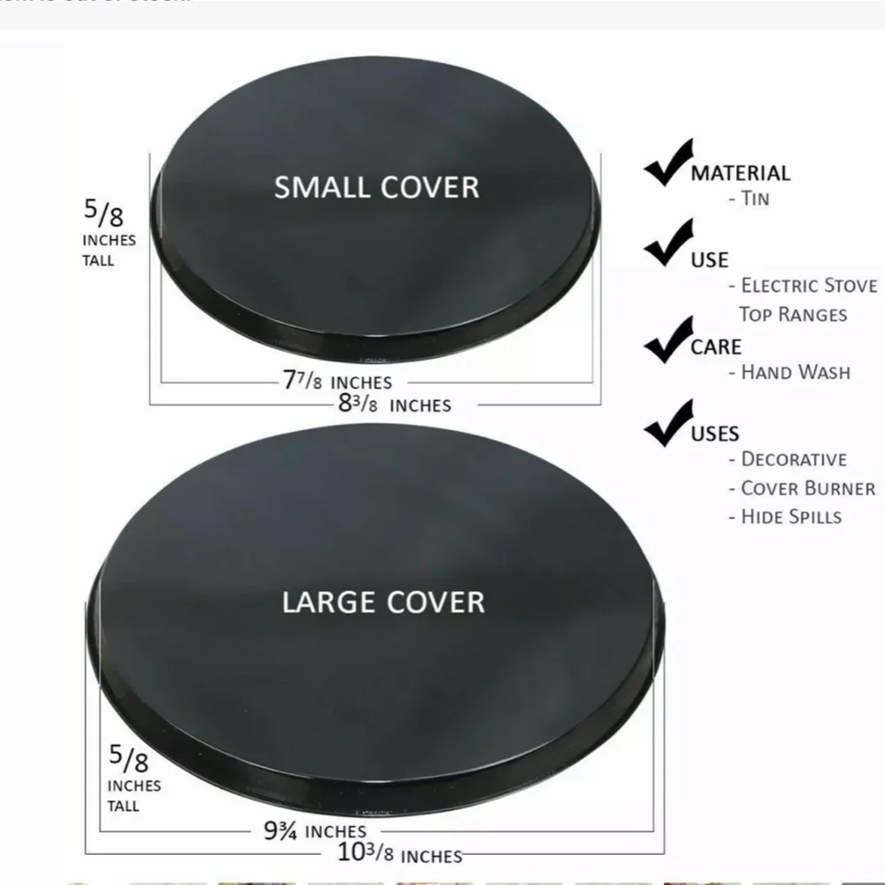 Stove Range Covers Coffee Themed Metal Round Set of 4 Gold Multicolor